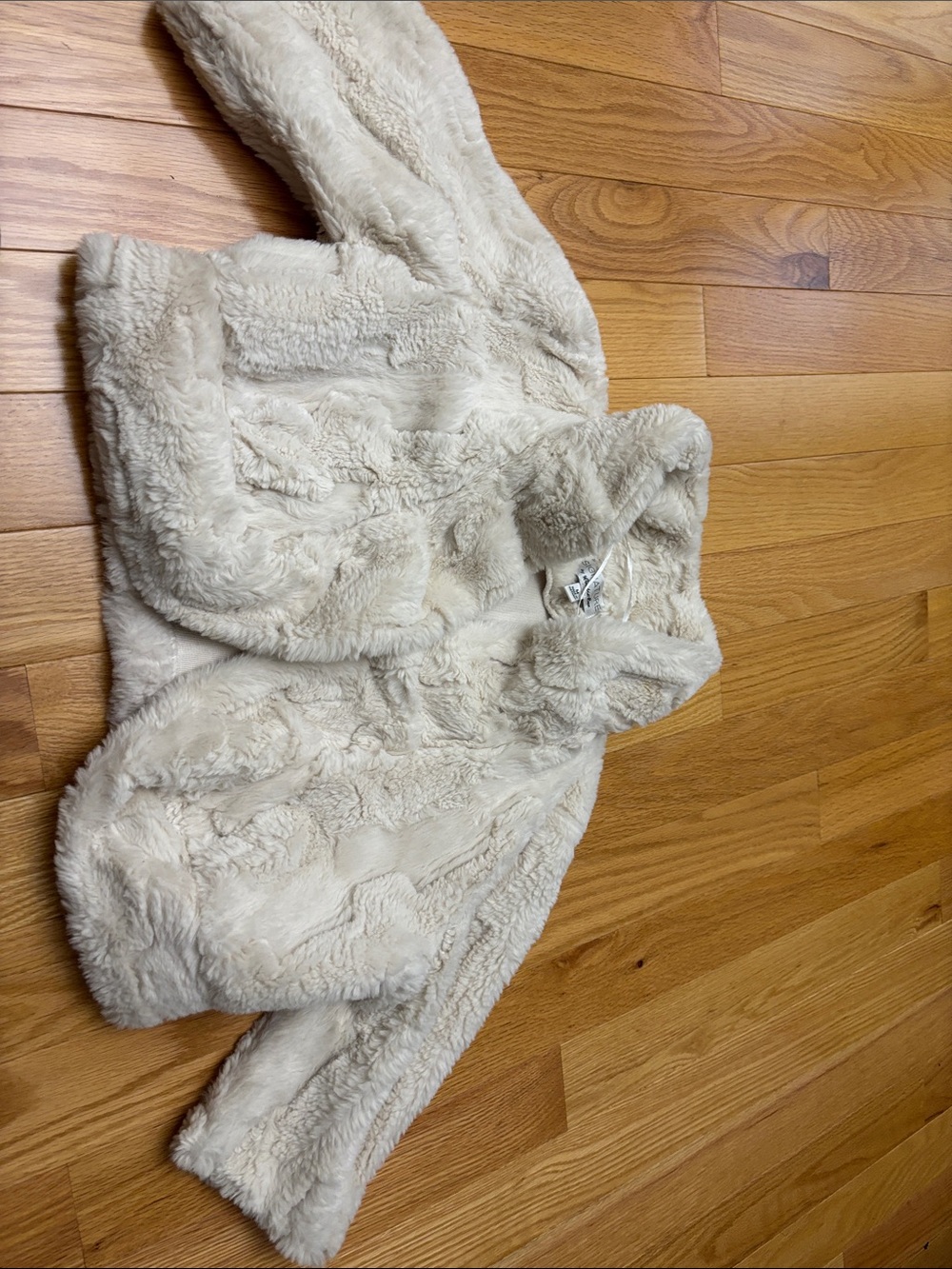 Signature by Robbie Bee Cream Faux-Fur Teddy Jacket with Hood